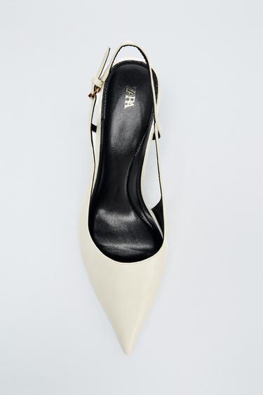 SLINGBACK HIGH-HEEL SHOES - Ecru by Zara