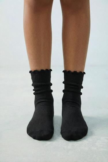 3-PACK OF TERRY MID-CALF SOCKS - Black / White by Zara