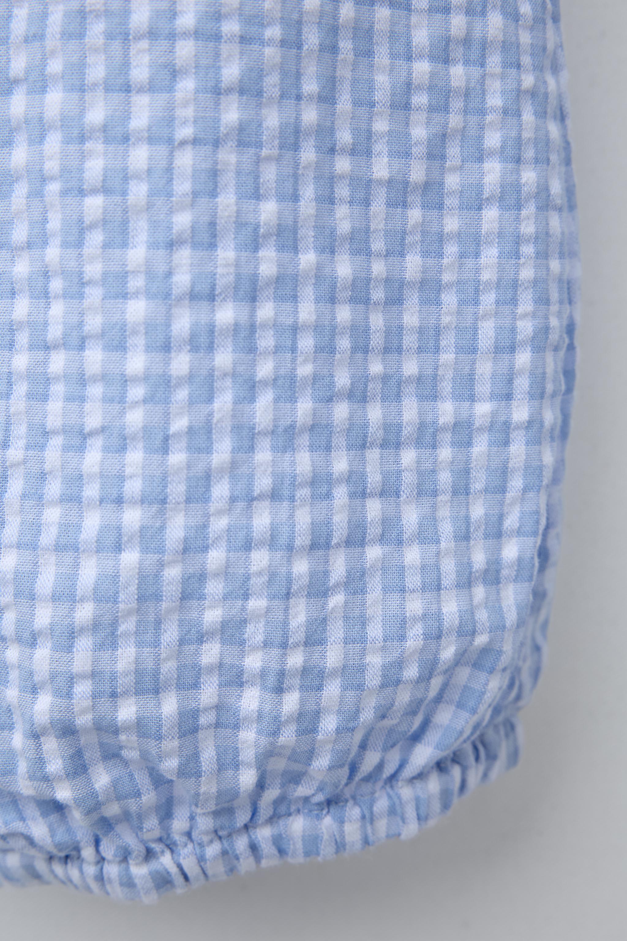 GINGHAM ROMPER - Blue | ZARA Canada