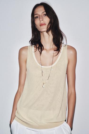 DOUBLE LAYER KNIT TOP - Sand by Zara - Image 2