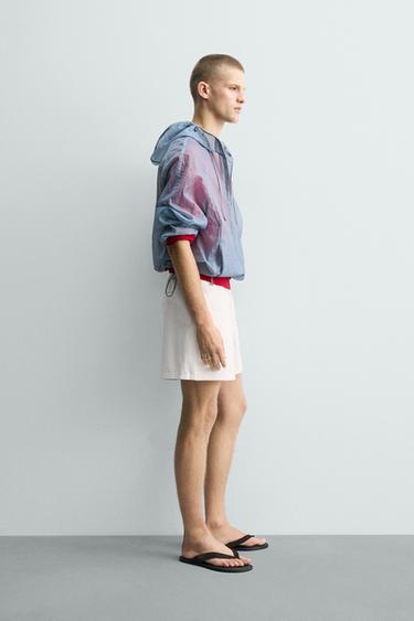 TEXTURED RELAXED FIT BERMUDA SHORTS - White by Zara - Image 3