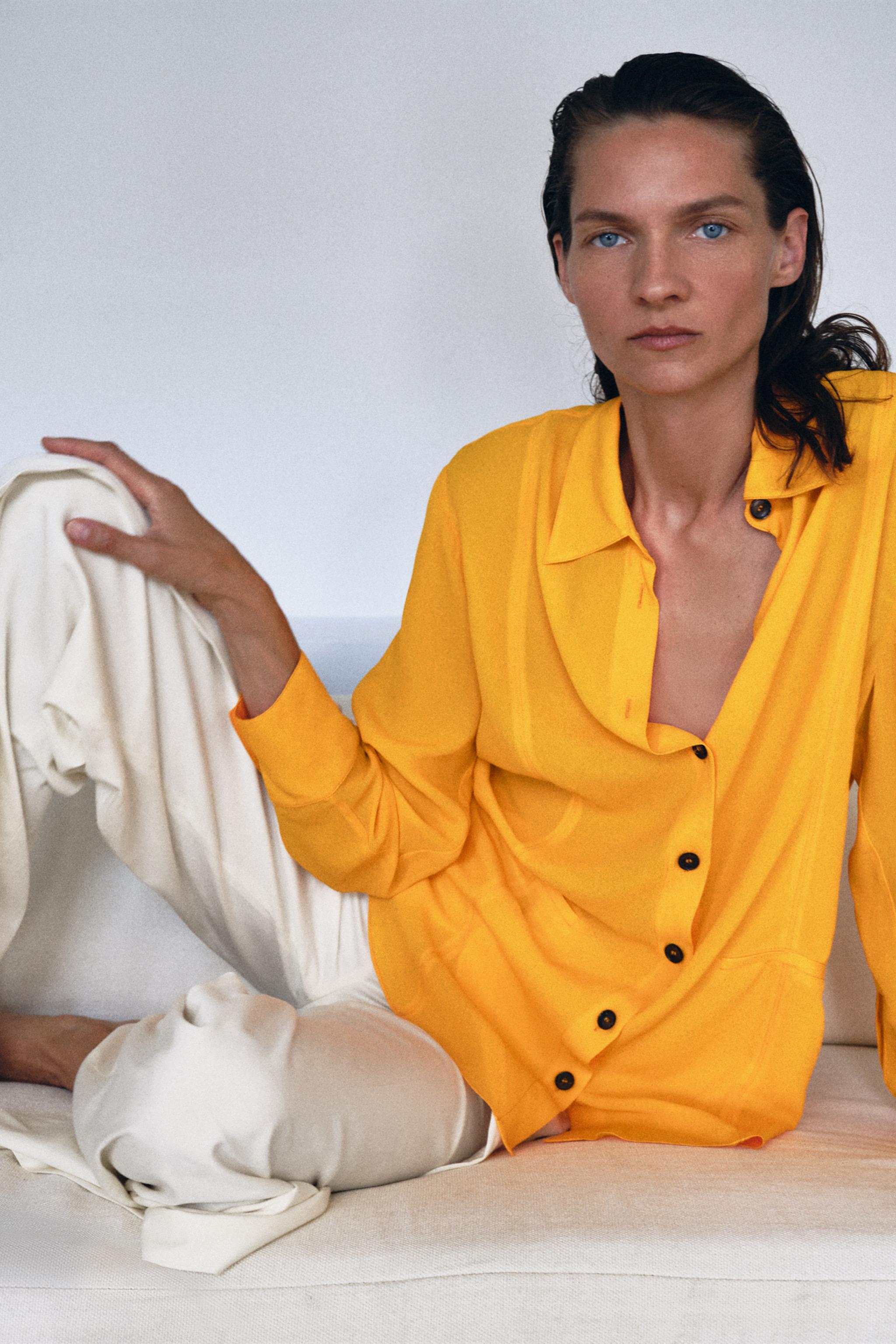 Zara ZW COLLECTION DÖKÜMLÜ GÖMLEK görsel 5
