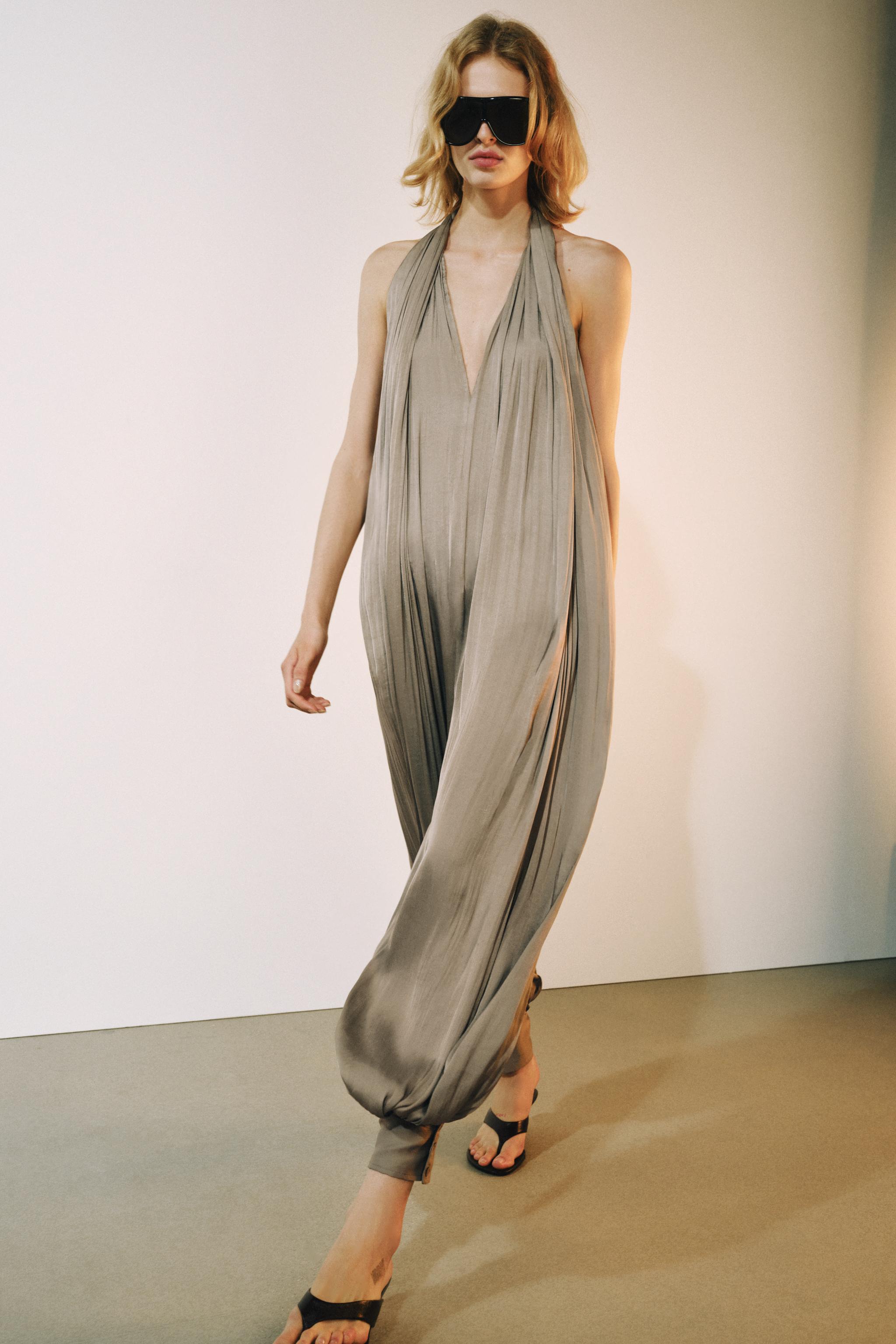 Zara ZW COLLECTION SATIN HALTER JUMPSUIT — фото 7