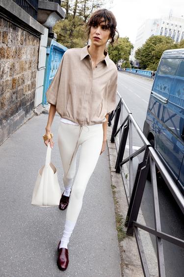Zara ADJUSTABLE WAIST BOMBER JACKET - taupe brown - Image 0