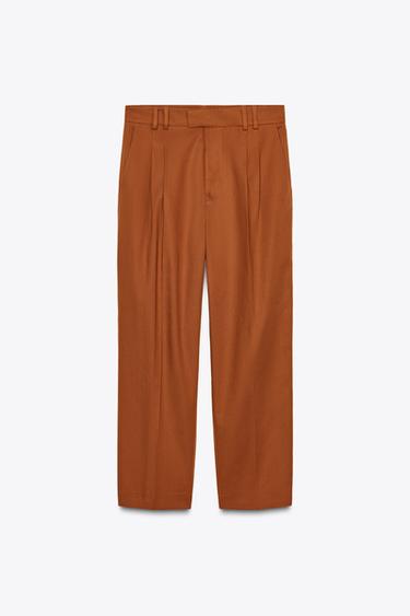 PANTALÓN PINZAS ZW COLLECTION - Naranja quemado de Zara - Imagen 0