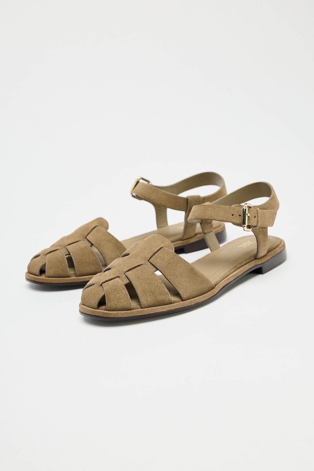 Thumbnail image for SPLIT SUEDE CAGE SANDALS