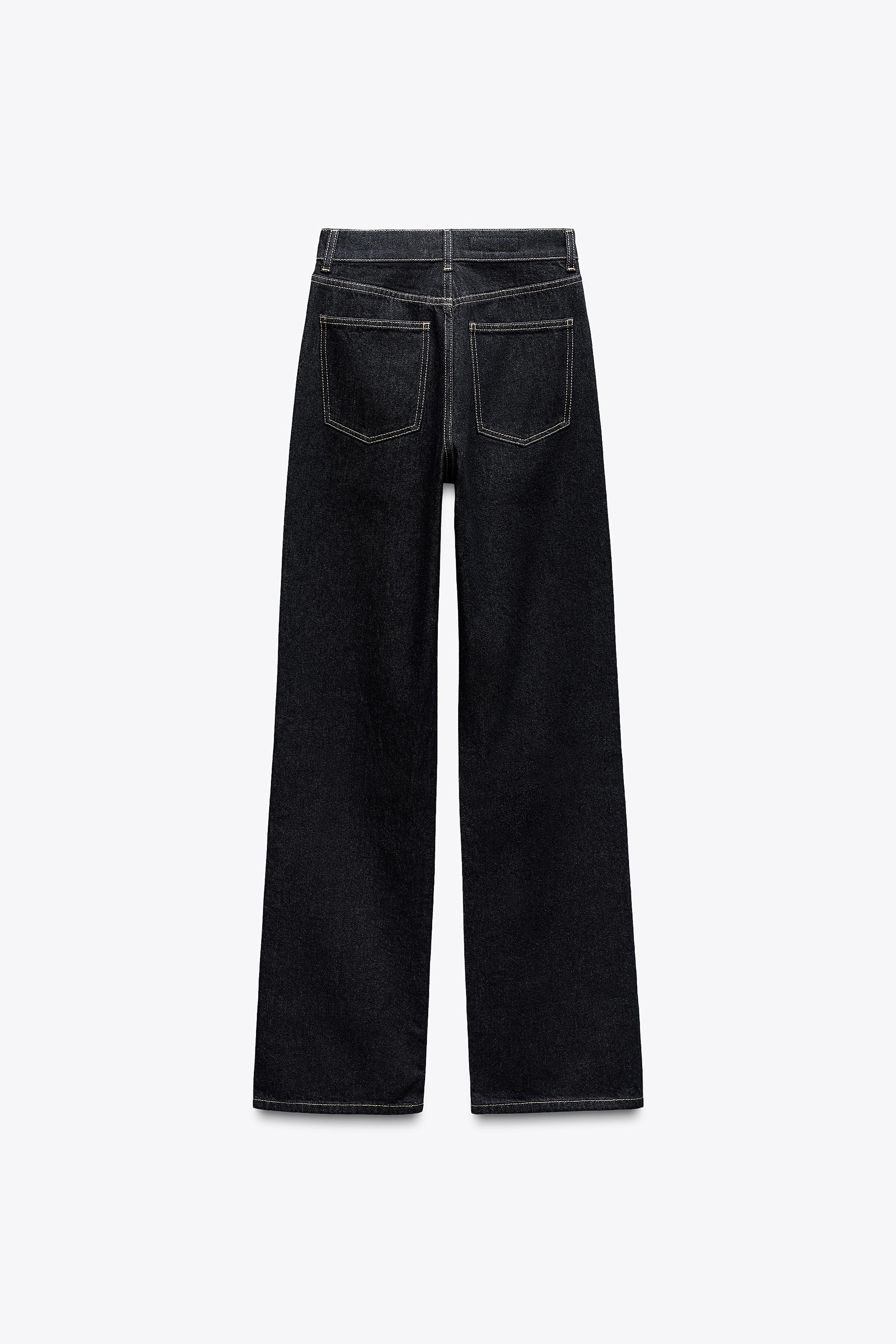 今期 zara double knee 30 ブラック ダブルニーパンツ デニム