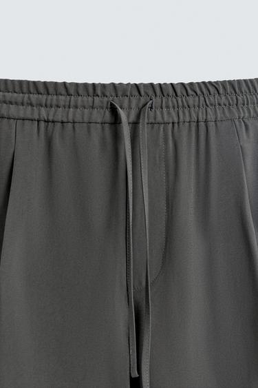 FLOWING TROUSERS WITH STITCHING - Dark grey de Zara - Image 8