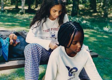 6-14 YEARS / COMBINED BEAR AND CHECK PYJAMAS — Blue 1