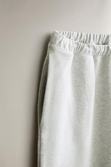 PANTALON LONG EN COTON - Gris de Zara - Image 1