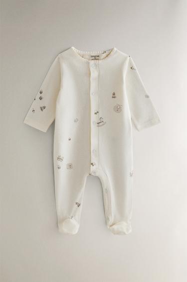 PRINTED NEWBORN BABY SET - Cream by Zara - Image 1