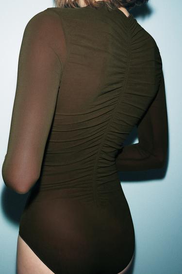 BODY EN MAILLE FRONCÉ - Vert de Zara - Image 2