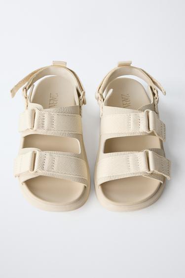 STRAPPY SANDALS - Ecru White by Zara - Image 3