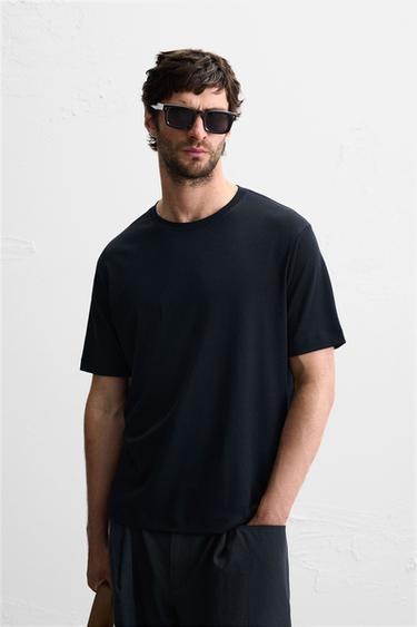 SUPIMA® COTTON T-SHIRT - Navy blue by Zara