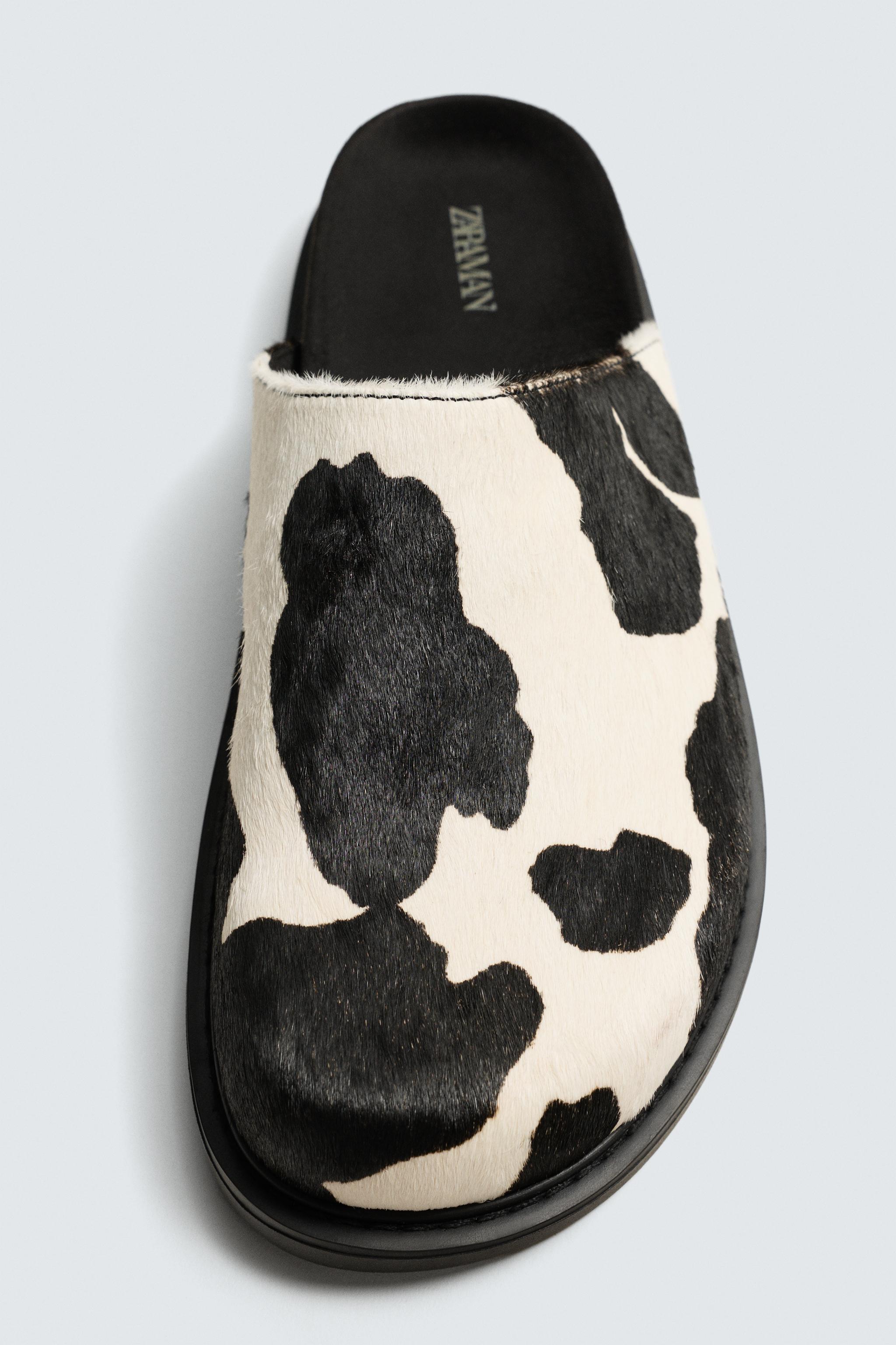 COWHIDE LEATHER CLOGS