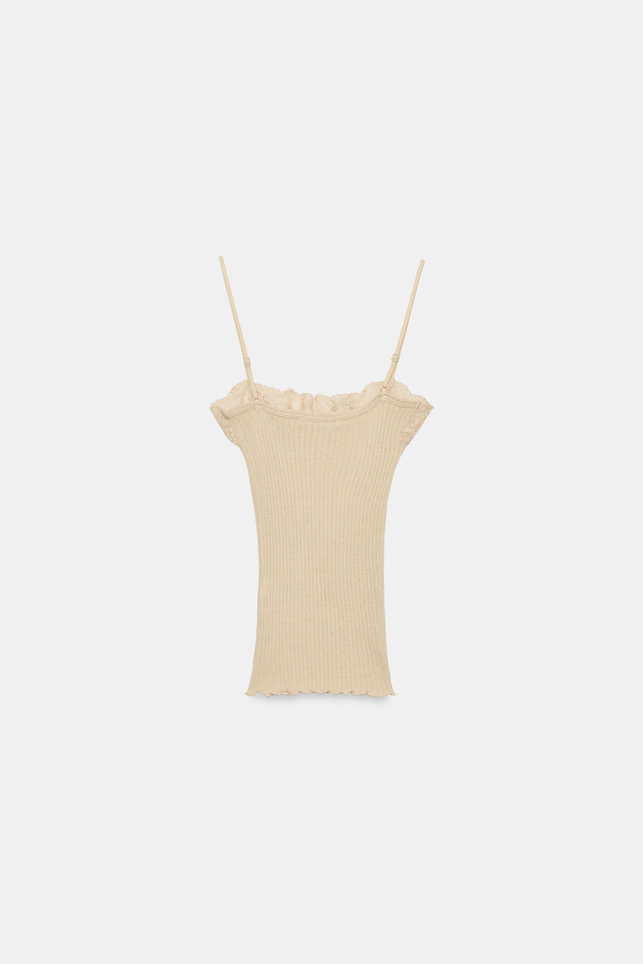 Женские топы Zara LACE CAMISOLE — фото 7