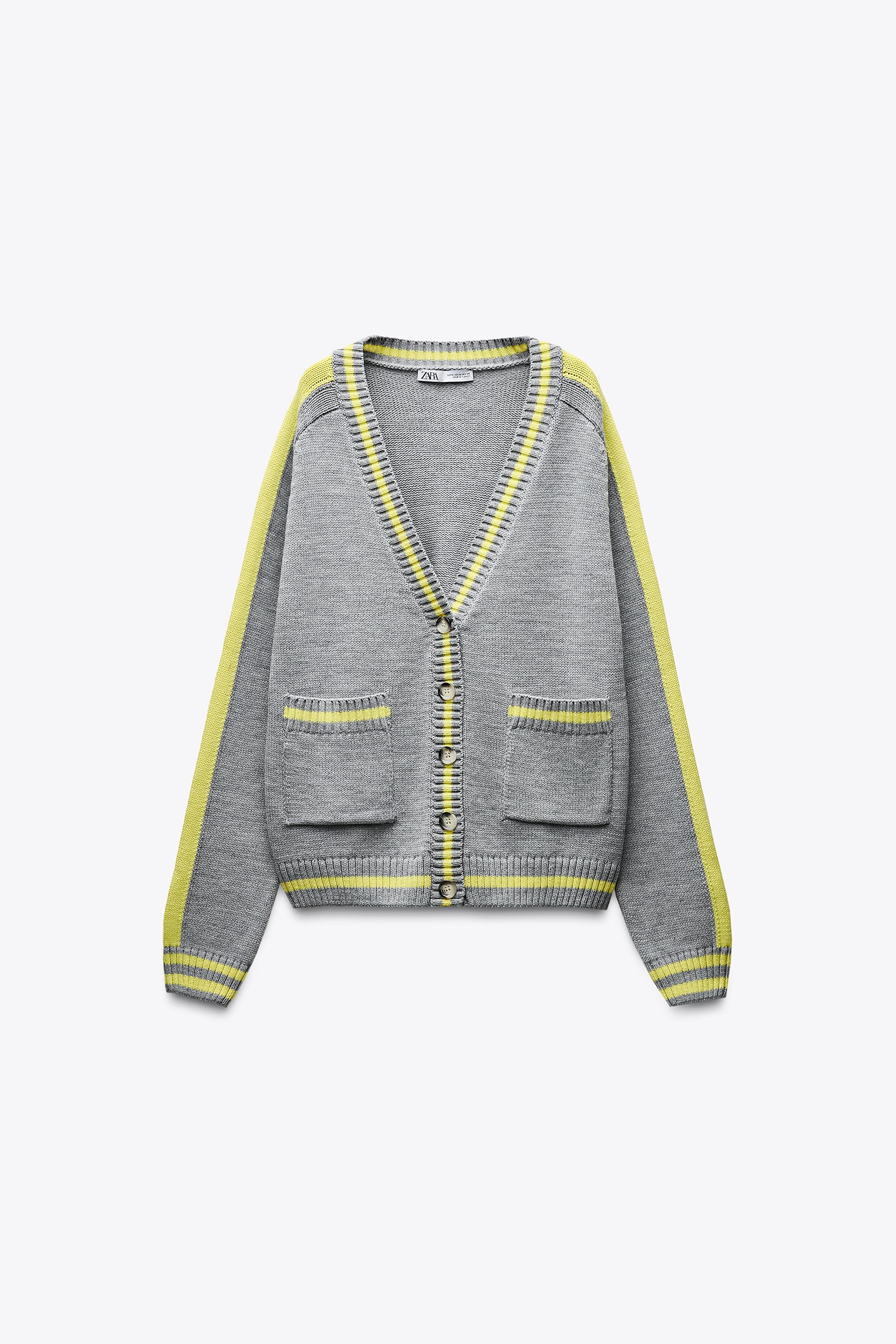 パイピングシーム入りニットジャケット - グレーマール | ZARA