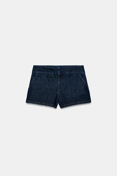 Zara Z1975迷你短褲 - 藍色