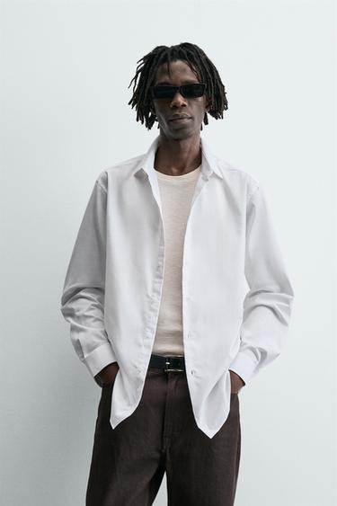 SLIM FIT TEXTURED SHIRT - White by Zara