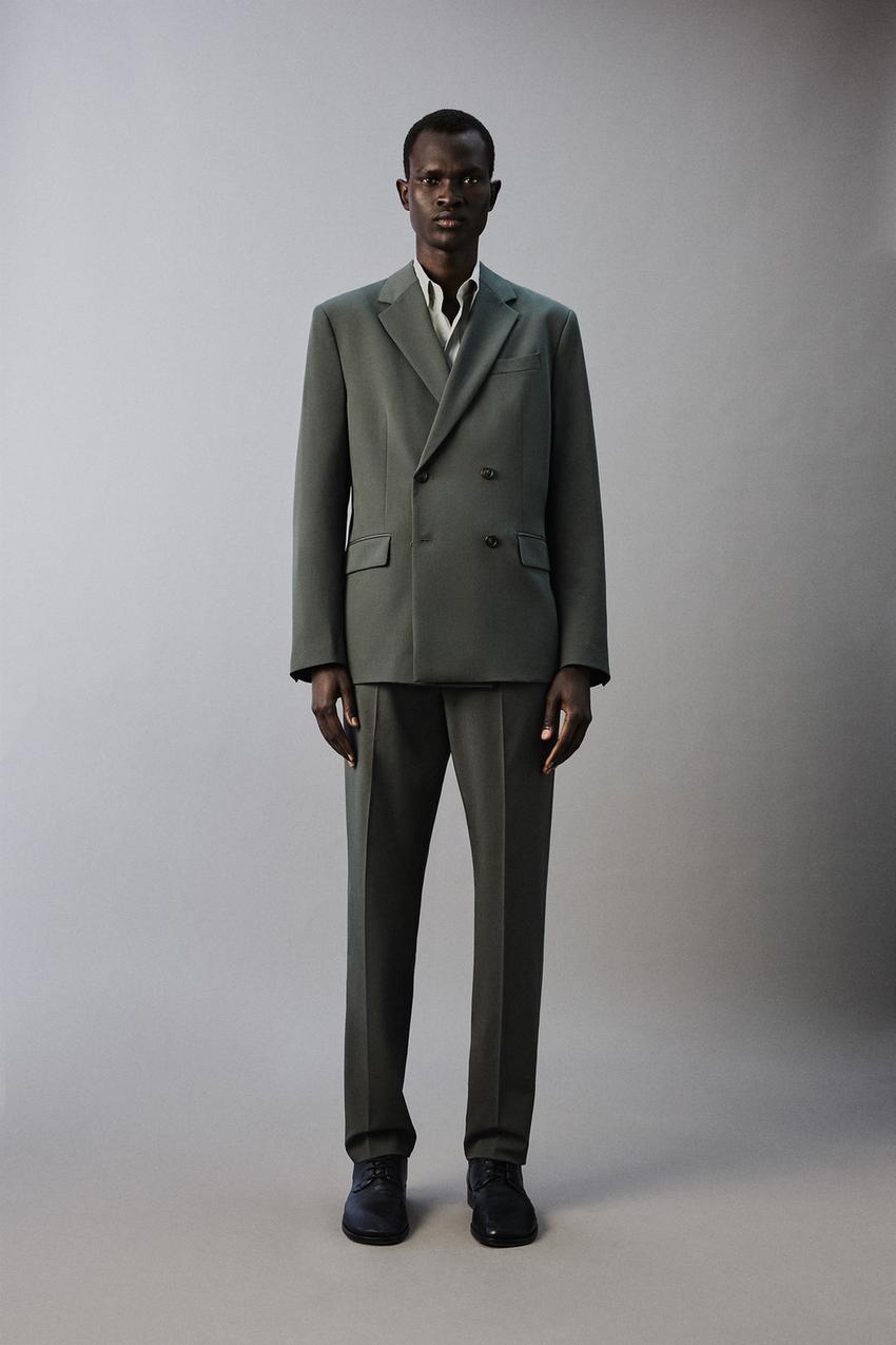 STRETCH SUIT PANTS - Green | ZARA United States STRETCH SUIT PANTS - Green | ZARA United States