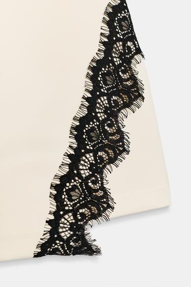 JUPE-PANTALON CROISÉE EN DENTELLE - Écru de Zara - Image 7