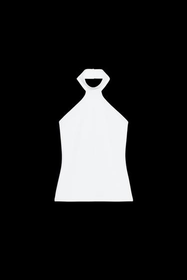 POLYAMIDE HALTER TOP - White by Zara - Image 0