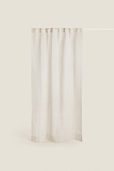 LOW OPACITY MULTICOLORED STRIPED CURTAIN