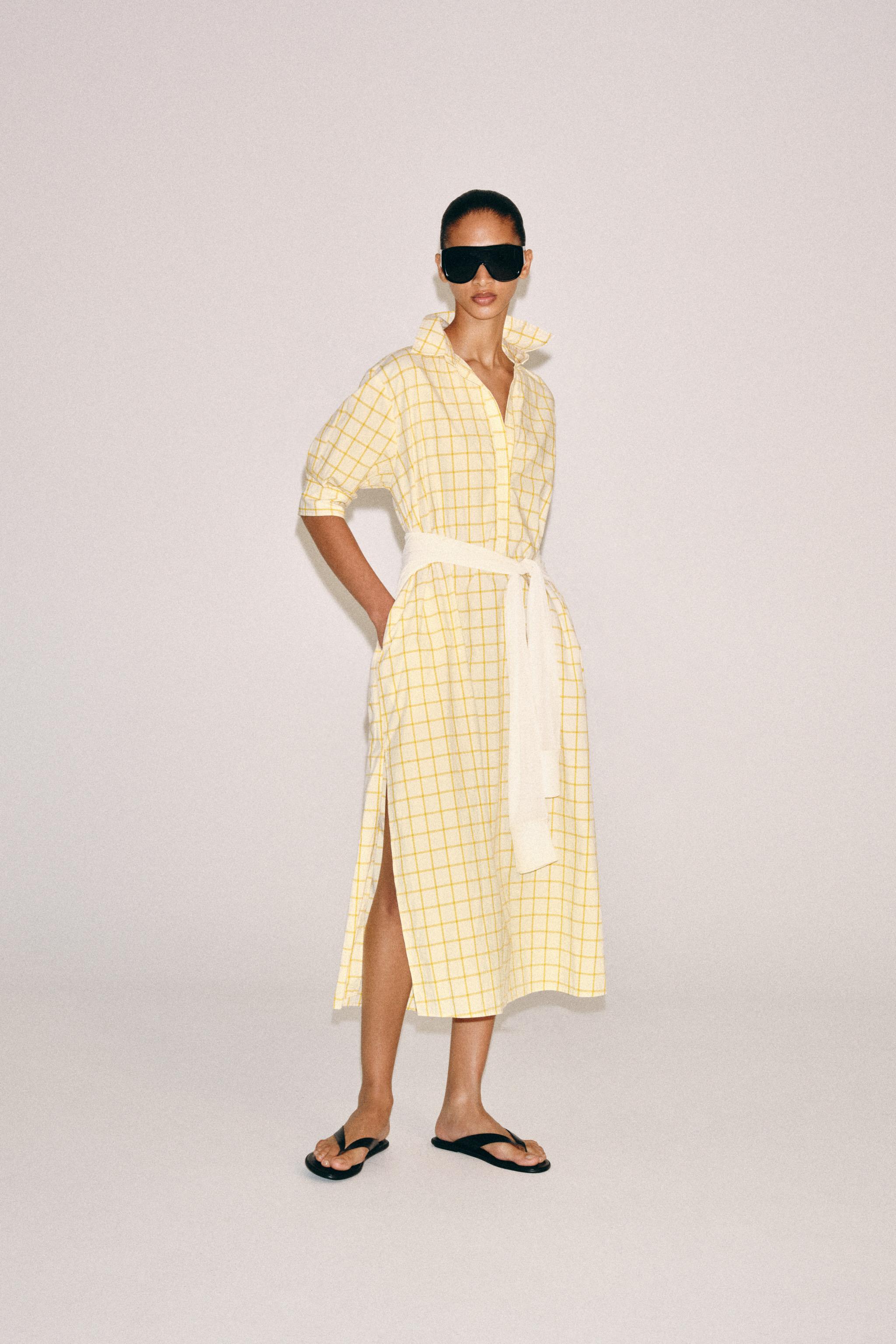 Женские платья Zara ZW COLLECTION CHECKED SHIRT DRESS — фото 5