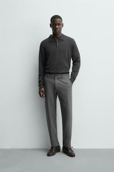 PANTALÓN CHINO ESTRUCTURA CONFORT - Gris / Natural de Zara