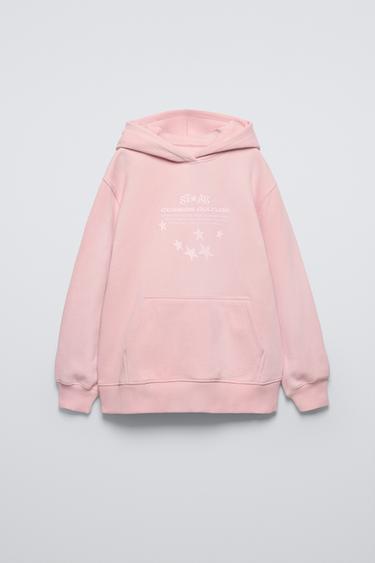 SLOGAN PRINT HOODIE - Pink by Zara