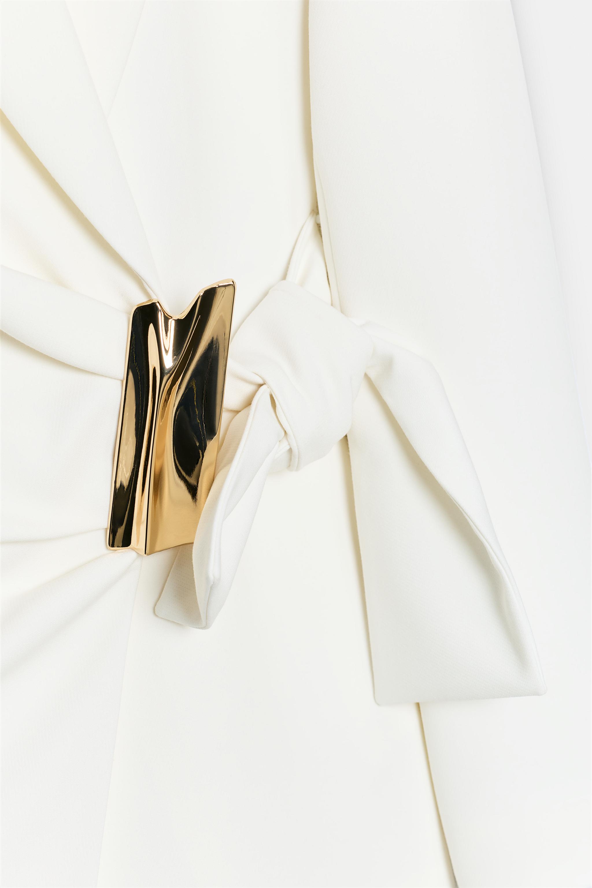 Zara TOKALI KRUVAZE BLAZER görsel 7