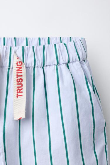 PANTALON IMPRIMÉ À RAYURES - Bleu de Zara - Image 2