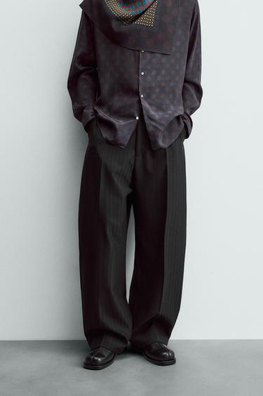 LIMITED EDITION CURVED FIT SUIT TROUSERS - Black by Zara