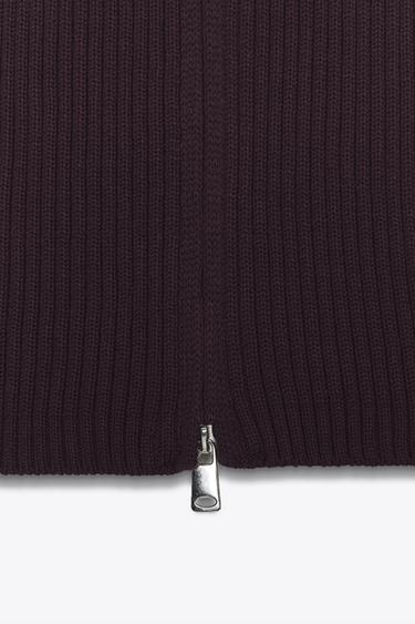 RIBBED KNIT WAISTCOAT TOP - Wine by Zara - Image 6
