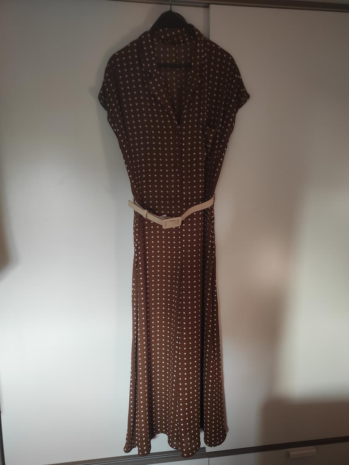 BELTED POLKA DOT JUMPSUIT