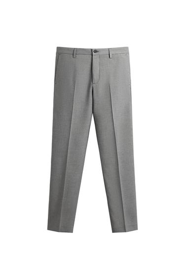 Zara STRETCH SUIT PANTS - Gray