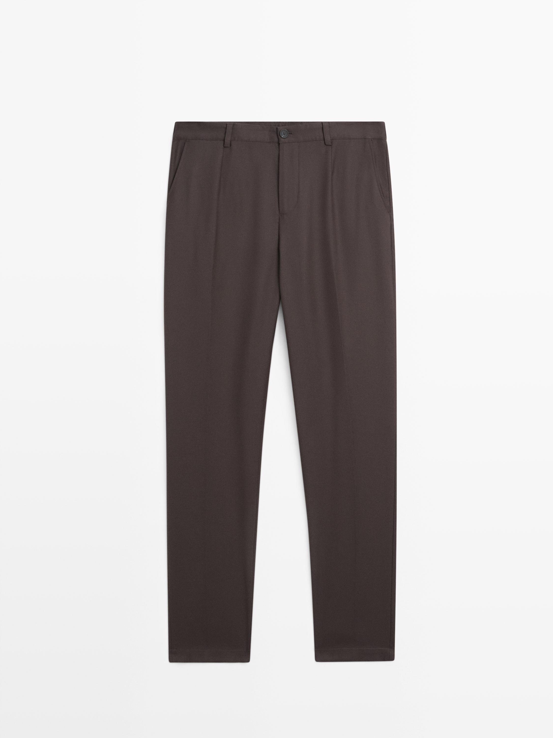 Wool blend jogger fit trousers