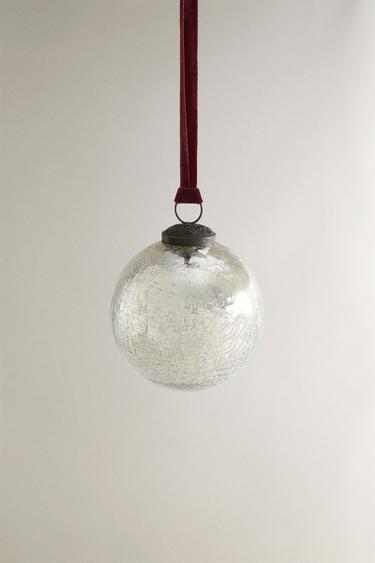 Zara MERCURIZED CHRISTMAS TREE BALL ORNAMENT - Silver