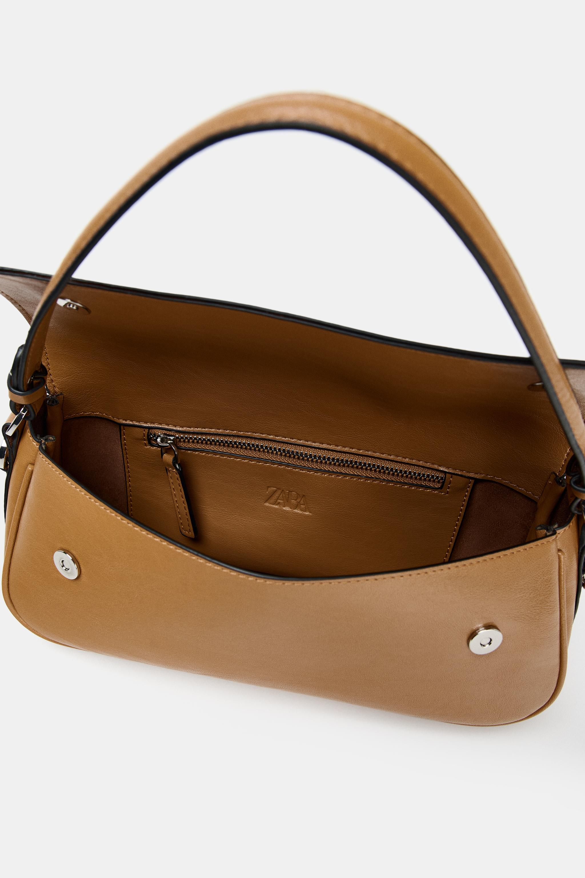 DOUBLE-HANDLE CROSSBODY BAG - Dark tan | ZARA South Africa
