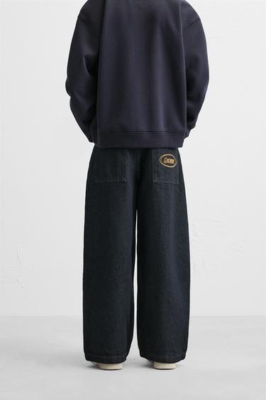 JEAN RELAXED WIDE LEG BRODÉ - Bleu de Zara - Image 2