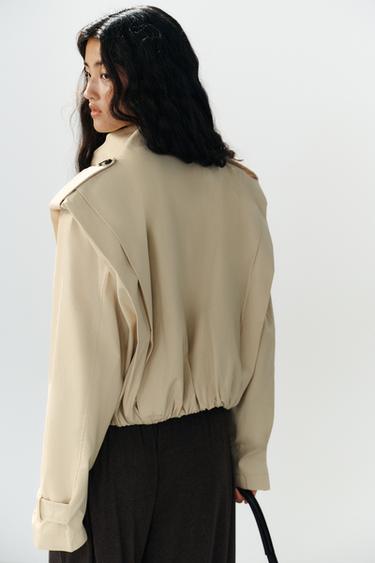 TRENCH COURT À PLIS - Sable de Zara - Image 7