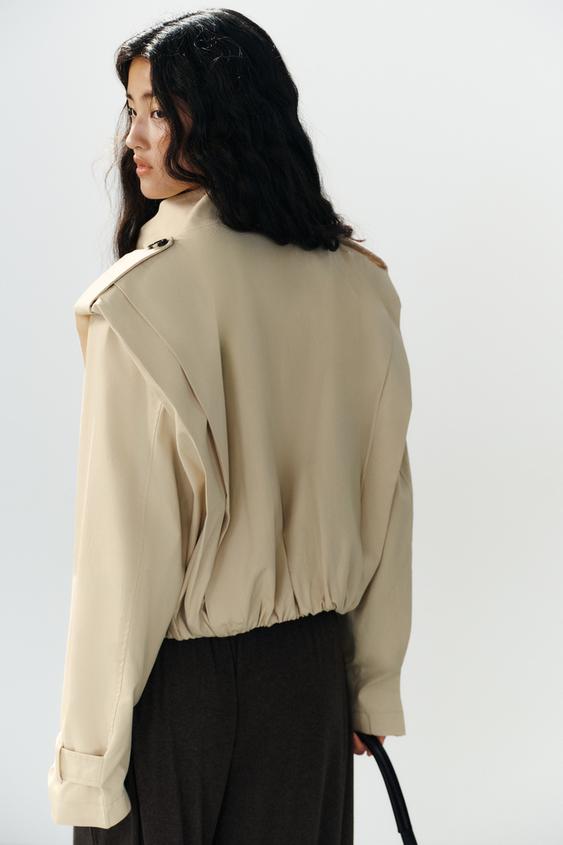 TRENCH COURT À PLIS - Sable de Zara - Image 7