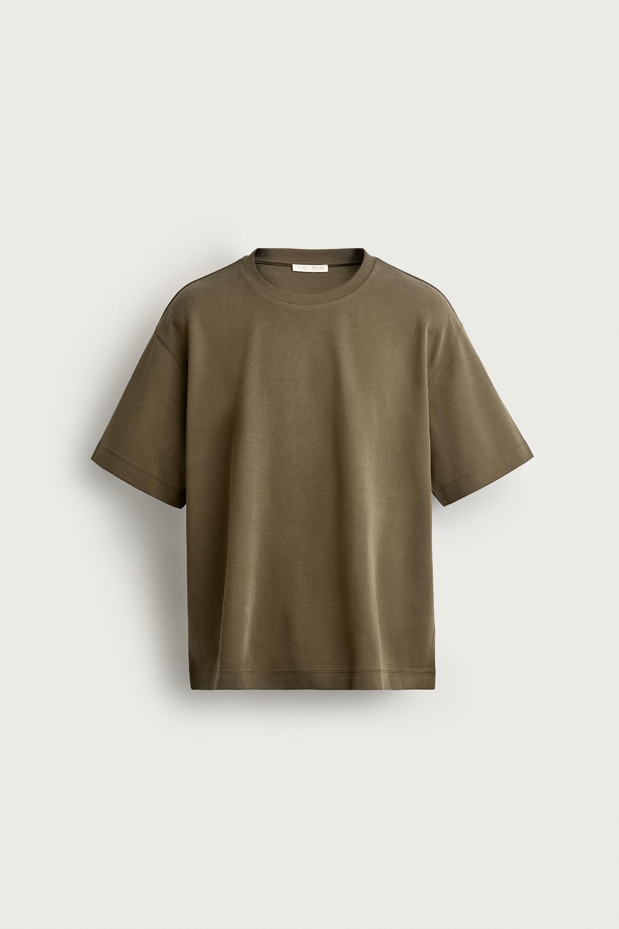 SOFT RELAXED FIT T-SHIRT — Olive green