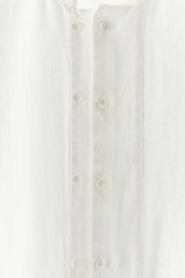CHEMISE AVEC LIN BOUTONS DOUBLES - Blanc de Zara - Image 8