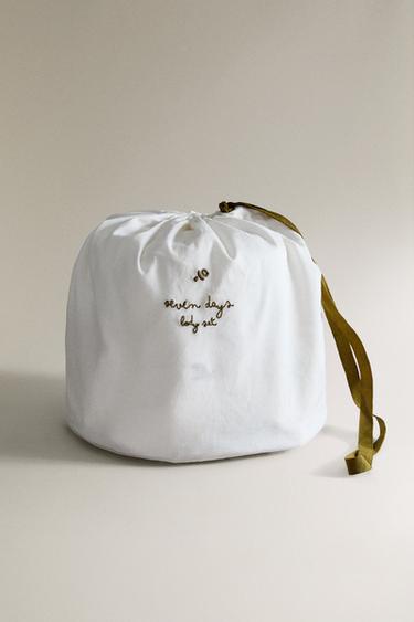 SET OF EMBROIDERED COTTON BODYSUITS (PACK OF 7) - Oyster-white by Zara - Image 4