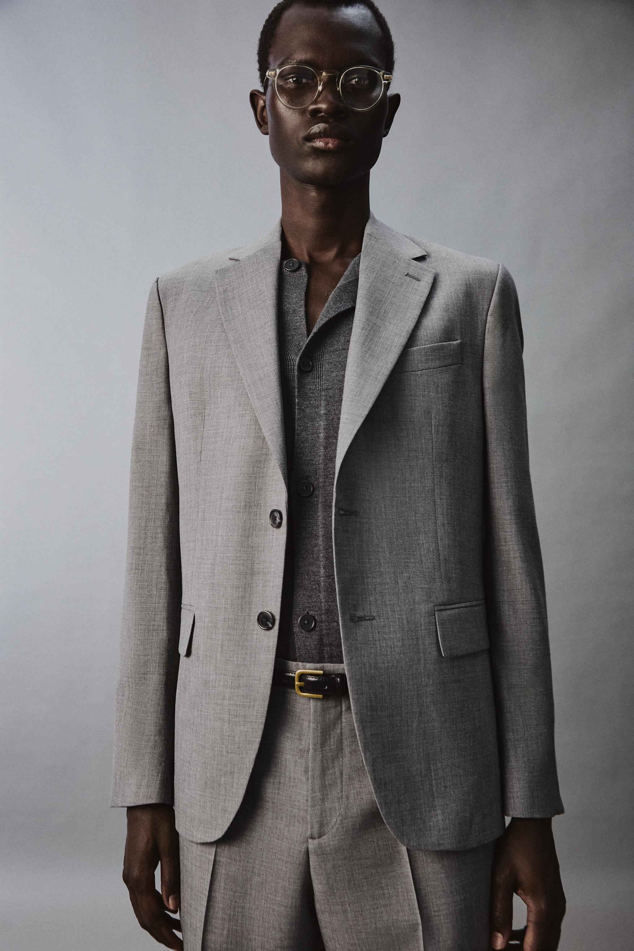 SLIM FIT TEXTURED SUIT JACKET - Gray | ZARA United States