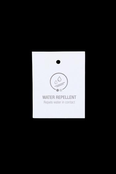 Zara WATER REPELLENT HOODIE PUFFER COAT - Black