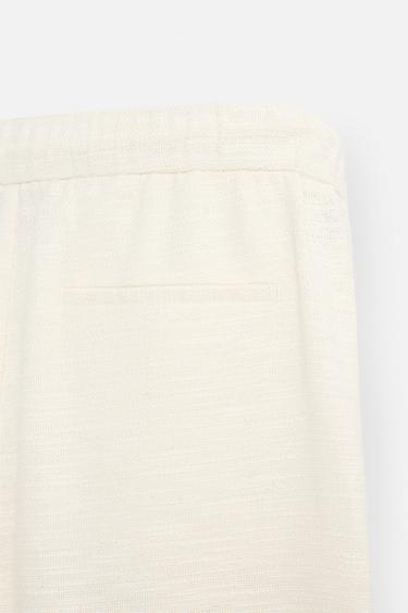 TEXTURED RELAXED FIT TROUSERS - Ecru by Zara - Image 8