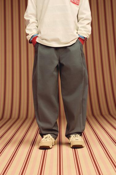 BALLOON PLEATED TROUSERS - Faded blue by Zara