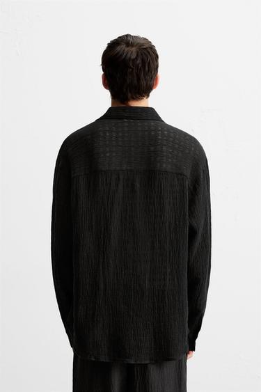 JACQUARD LINEN/COTTON SHIRT - Black by Zara - Image 2
